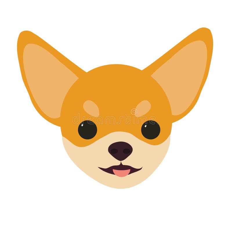 Dog Chihuahua Head Icons. Vector Illustration with Cartoon Style. Stock ...