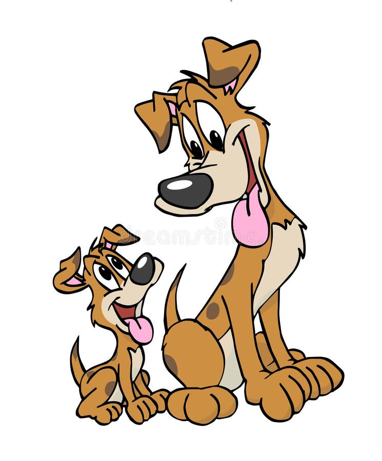 Dog Dad and Son stock illustration. Illustration of puppy - 42834413