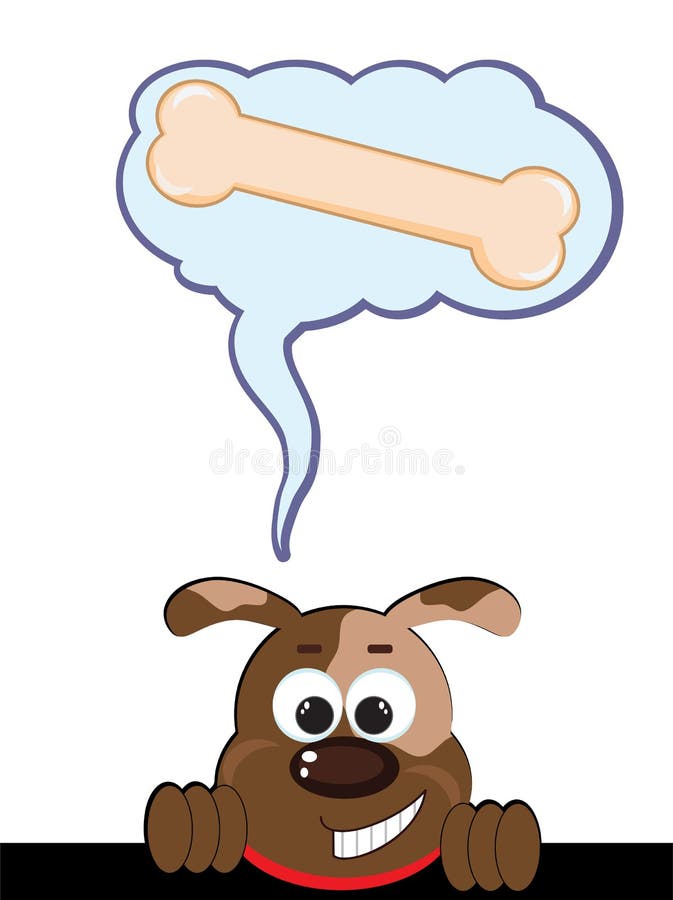 Cartoon Dog Dreaming About Bone Stock Illustration Illustration of