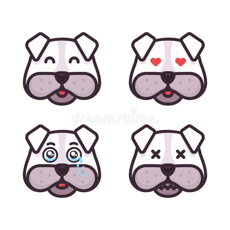 Dog Emoticons Set Different Expressions Stock Vector Illustration of emotion, head 89777604