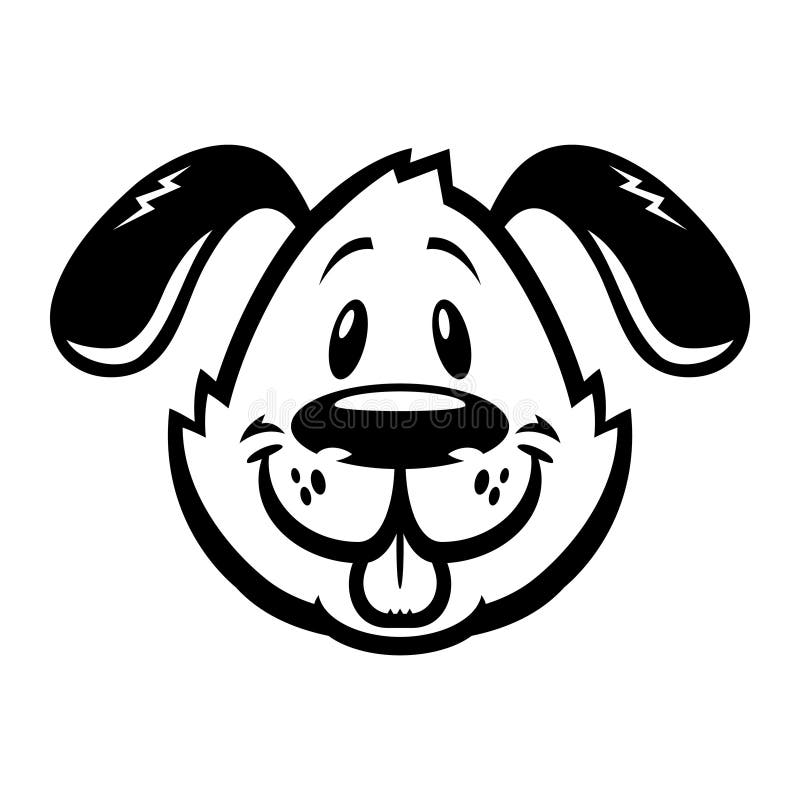 Dog face stock vector. Illustration of cartoon, cheerful - 57759399