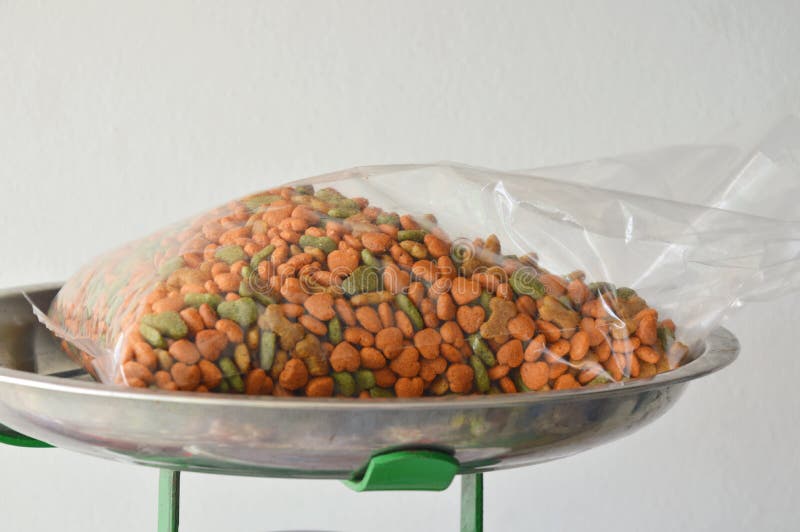 Dog Food in Plastic Bag on Weighting Scale Tray Stock Image Image of product, retail 57904257