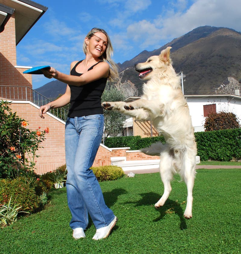 El perro a jugar en jardín.