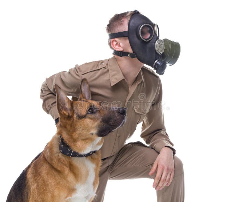 german soldier with dog gas mask german soldier with dog gas mask