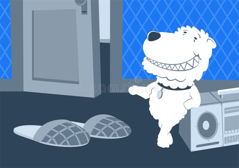 The Dog Has Brought Slippers Stock Illustration Illustration of guard