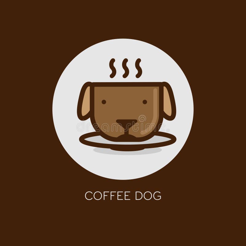 Dog Head Coffee Cup Cafe Logo Design Stock Illustration Illustration of icon, head 90654789