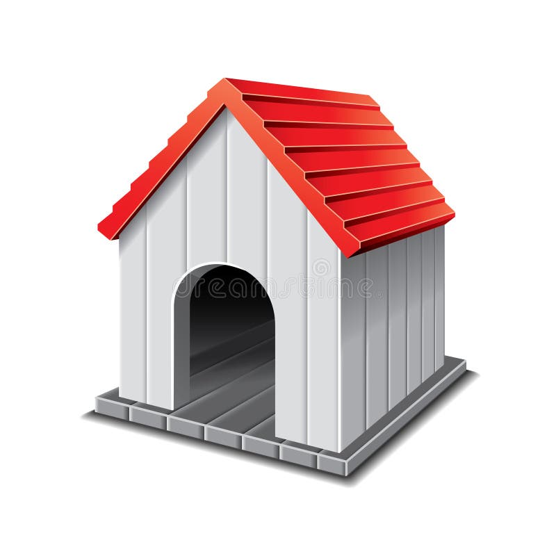 Dog house isolated on white vector