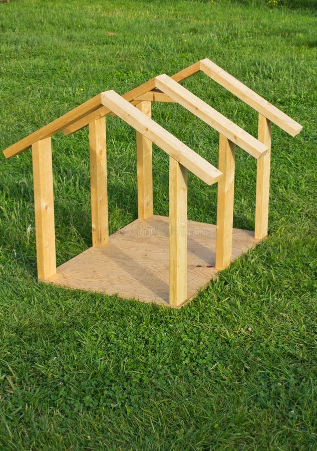 Dog House Wood Frame stock image. Image of little ...