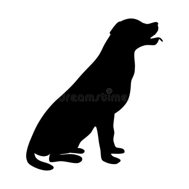 Download Dog Icon. Labrador Silhouette Sitting Stock Vector ...