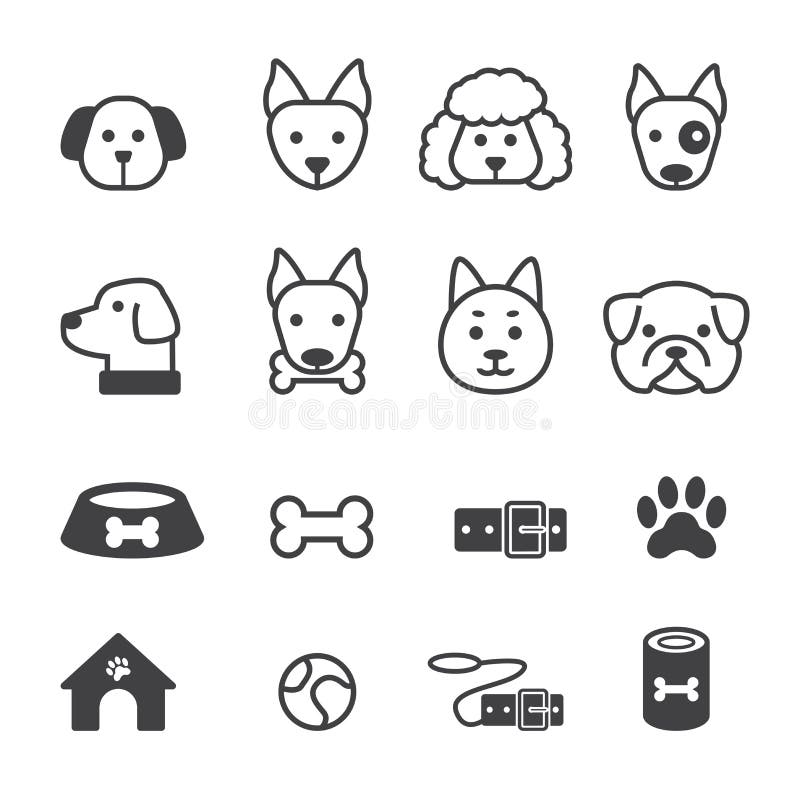 Dog icon set stock illustration