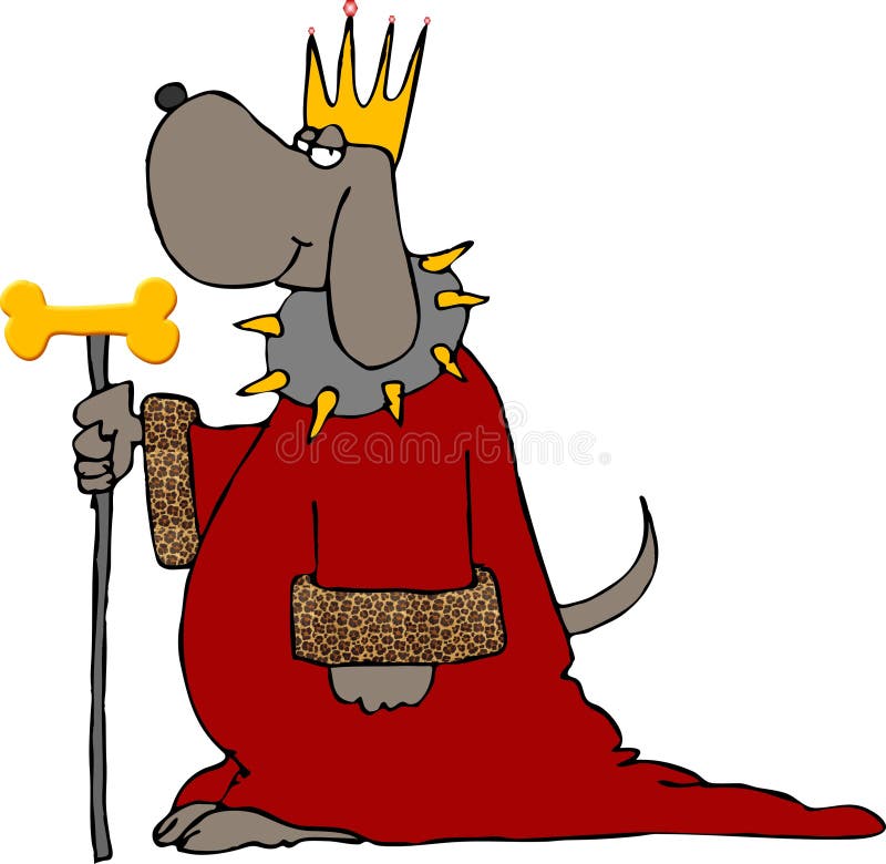 Download Dog King III stock illustration. Illustration of robe, funny - 260229