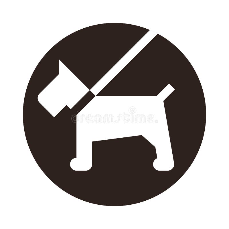Dog on a leash icon stock vector. Illustration of sign 175725785
