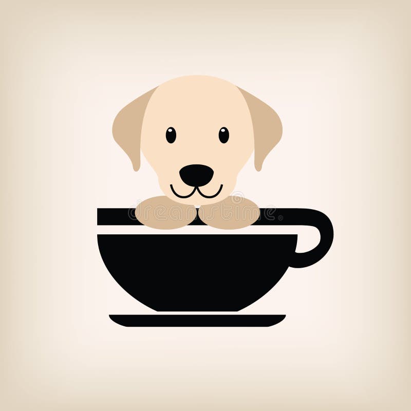 Dog logo coffee vector. stock vector. Illustration of relax 67132220