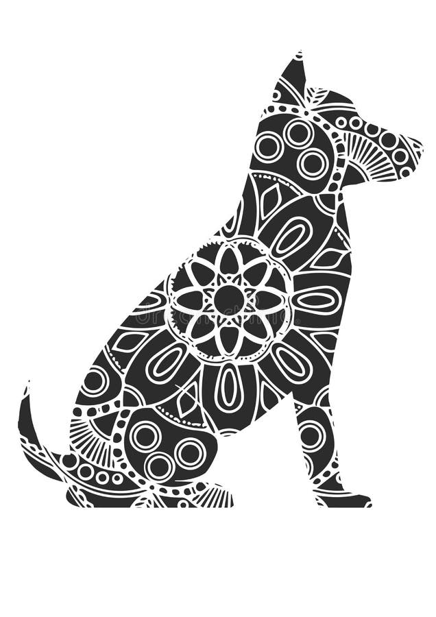 Download Dog Ornaments. Animal Drawing With Floral Ornament ...