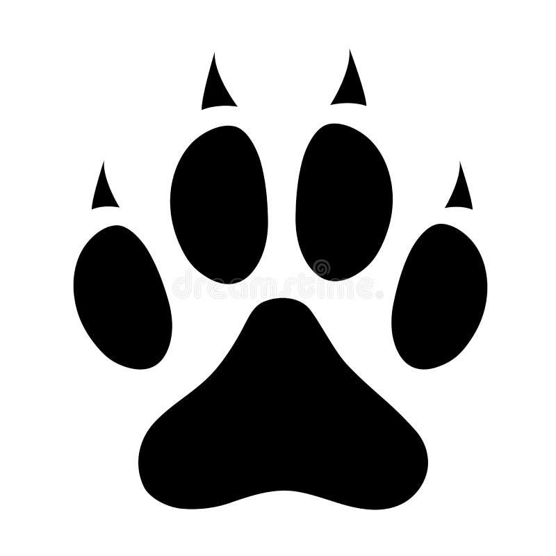 Dog Paw Print Icon Sign Symbol. Stock Vector - Illustration of clutch ...