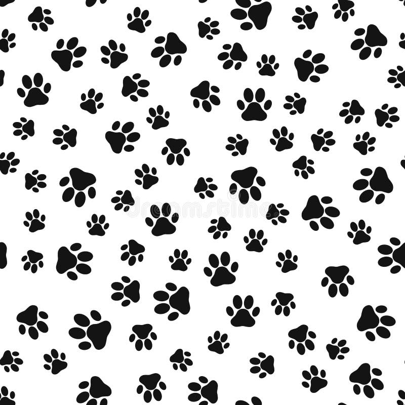 Dog Paw Print Seamless Cute Template Stock Vector (Royalty Free) 2299219929