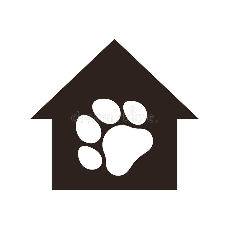 Dog pawprint in a house icon