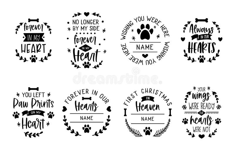 Dog Pet Cat Memorial Quote Text Sign Stock Vector - Illustration of