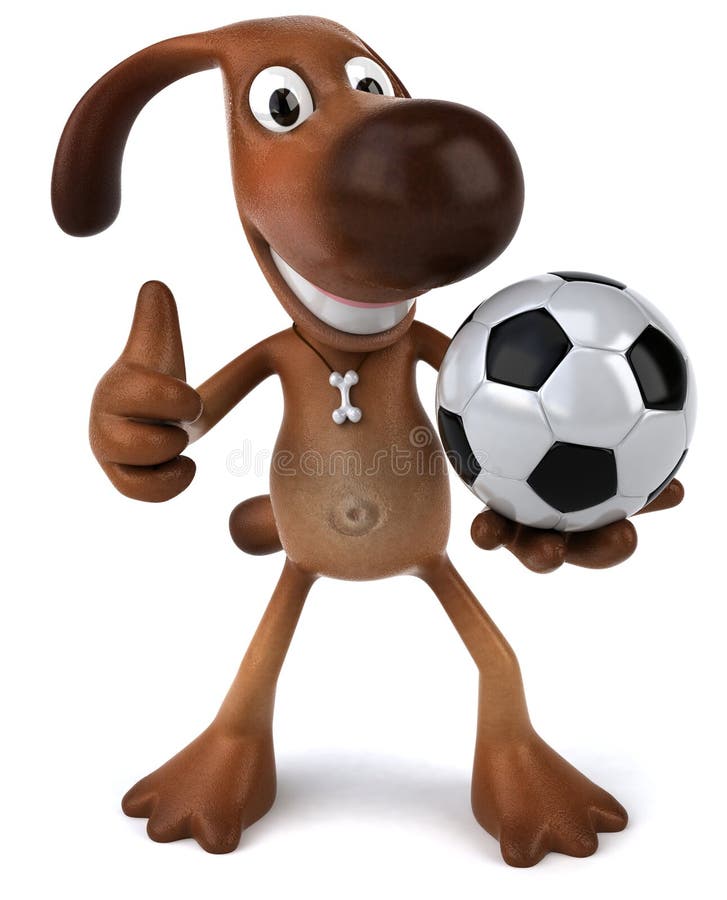 Dog playing football stock illustration. Illustration of animal 7639571