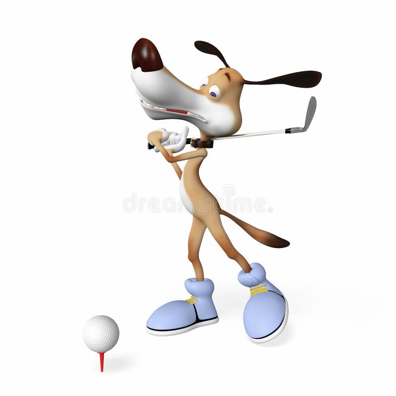 Dog playing golf. stock illustration. Illustration of golf 31408803
