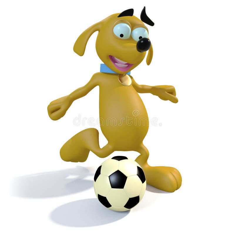 Dog playing soccer stock illustration. Illustration of football 25485123