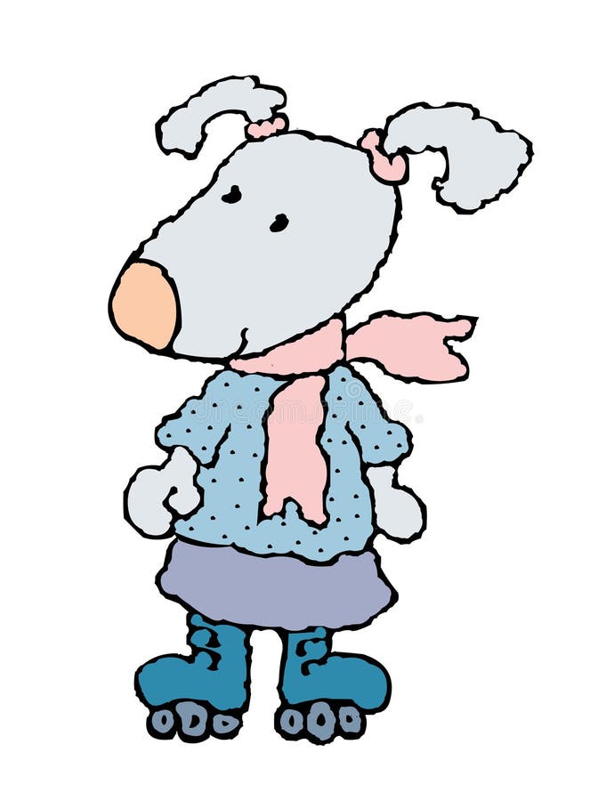 Dog On Roller Skates On A White Background Picture. Image 8099820