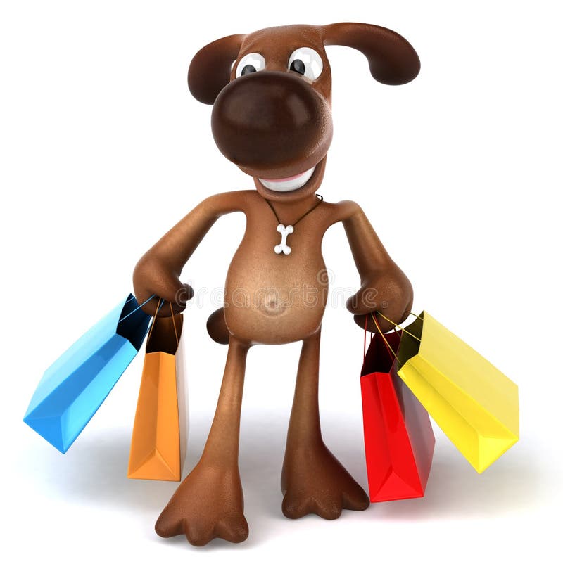 Dog shopping stock illustration. Illustration of pets 9188260