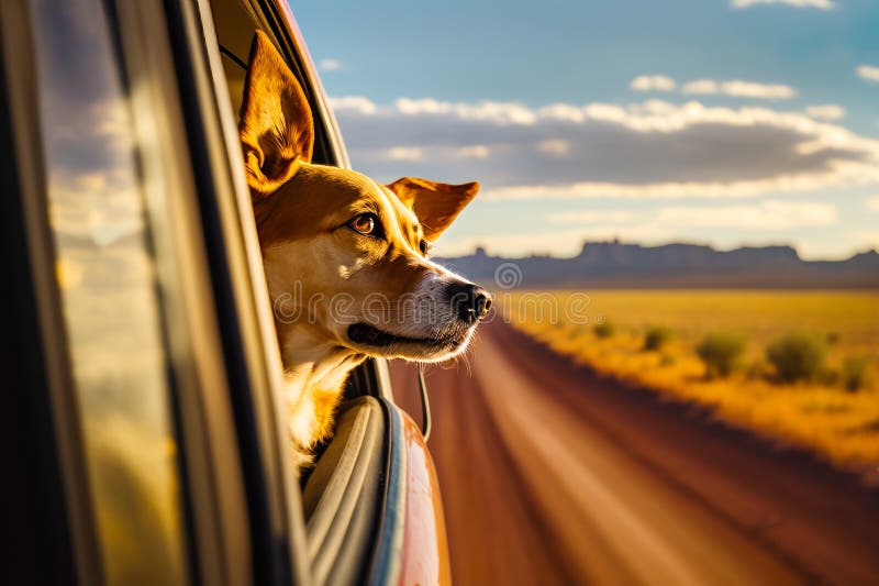 Dog Sticking Its Head Out of Car Window Looking Out the Window
