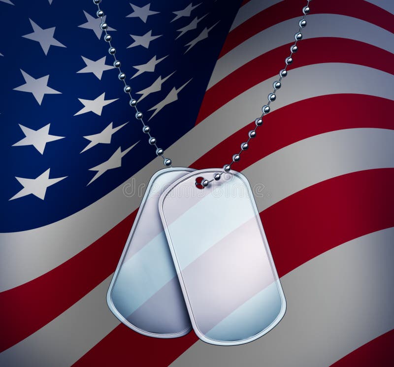 Dog Tags With An American Flag Royalty Free Stock Photo - Image: 22633035