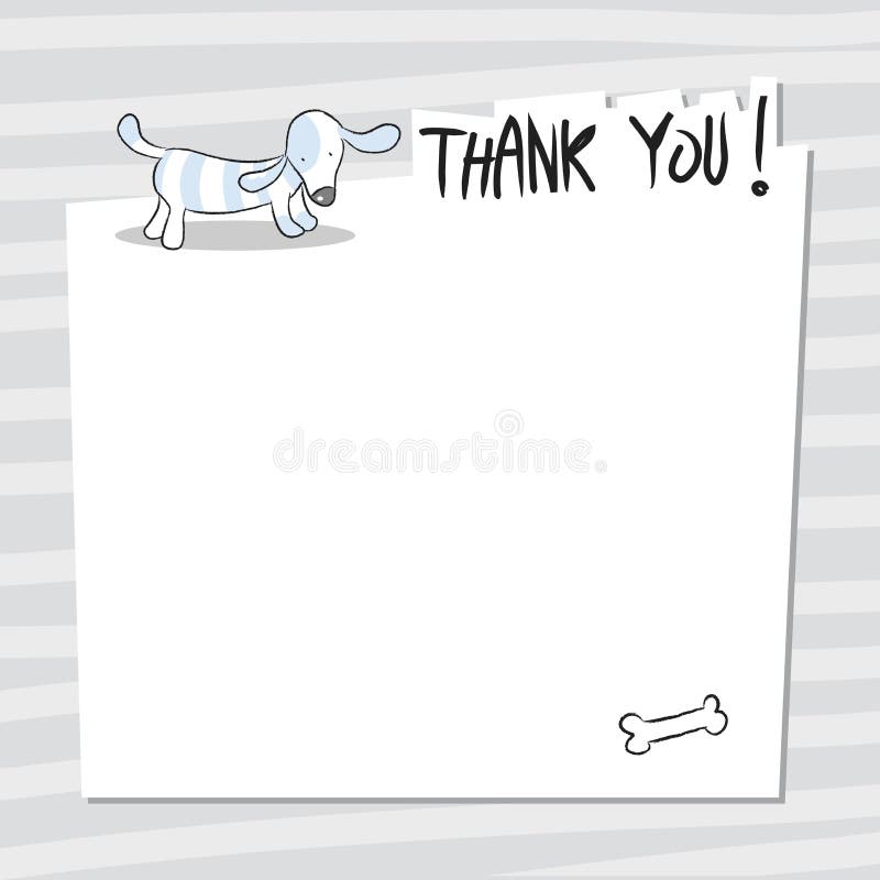 Dog Thank You Card Stock Vector Illustration Of Sign 86477911