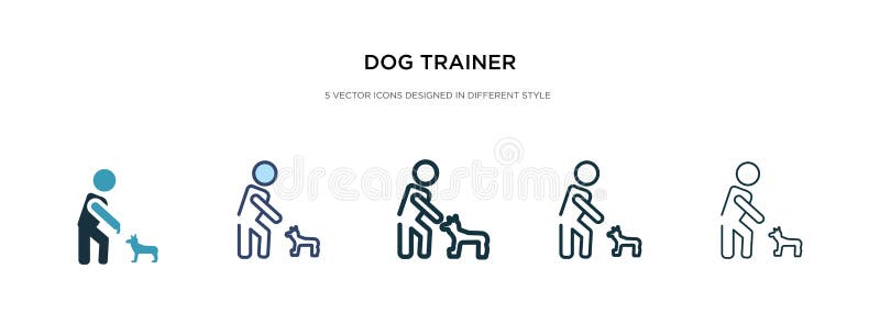 Dog Trainer Icon in Different Style Vector Illustration. Two Colored