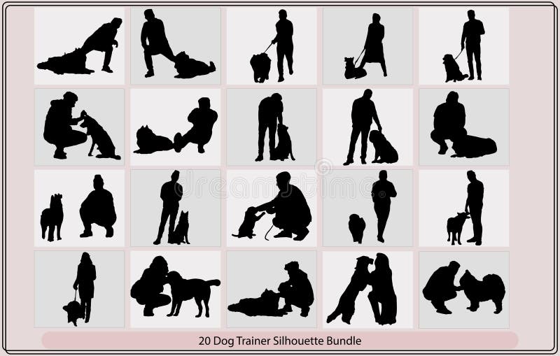 Dog Trainer Silhouette Stock Illustrations – 246 Dog Trainer Silhouette ...