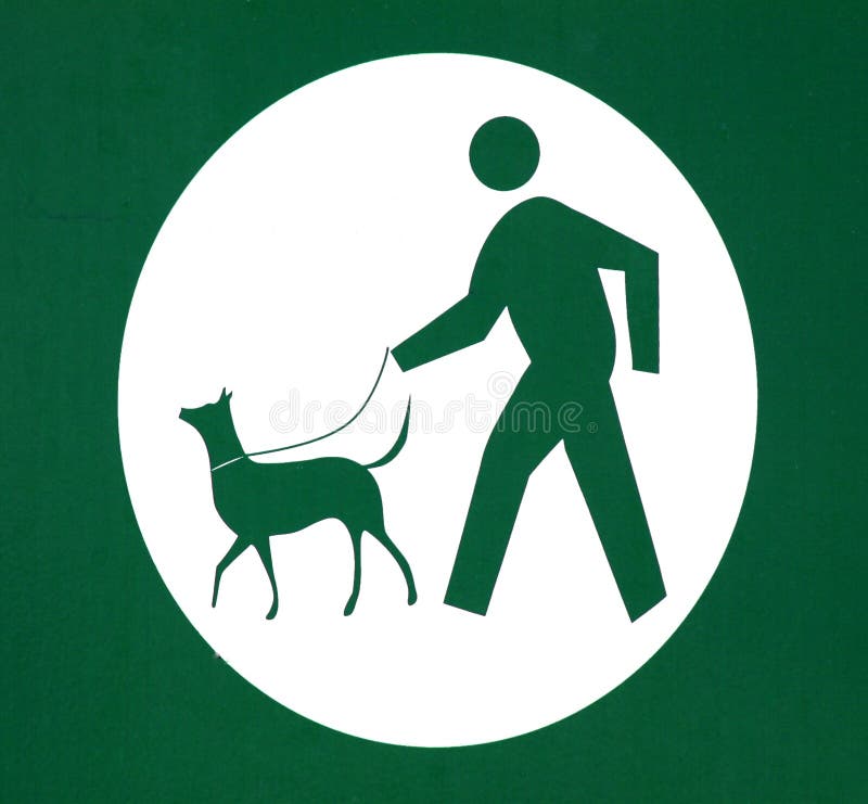 Dog Walking On Leash Sign Stock Photography Image 12840632