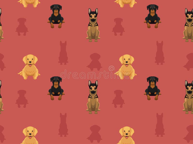 Dog Wallpaper German Shepherd Golden Retriever Rottweiler 2 Stock Vector -  Illustration of hound, sleeping: 87241278