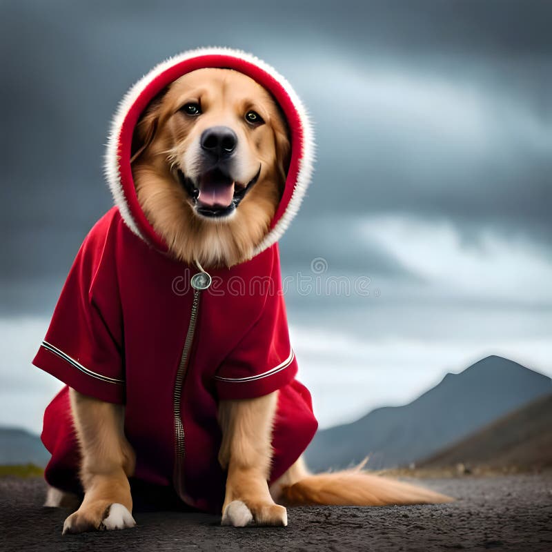 Dog Wearing Clothes Looking Cute Ai Generated Image Stock