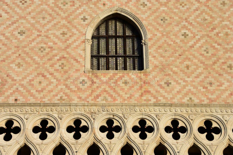 A Gothic window of Doge Palace, Venice. A Gothic window of Doge Palace, Venice