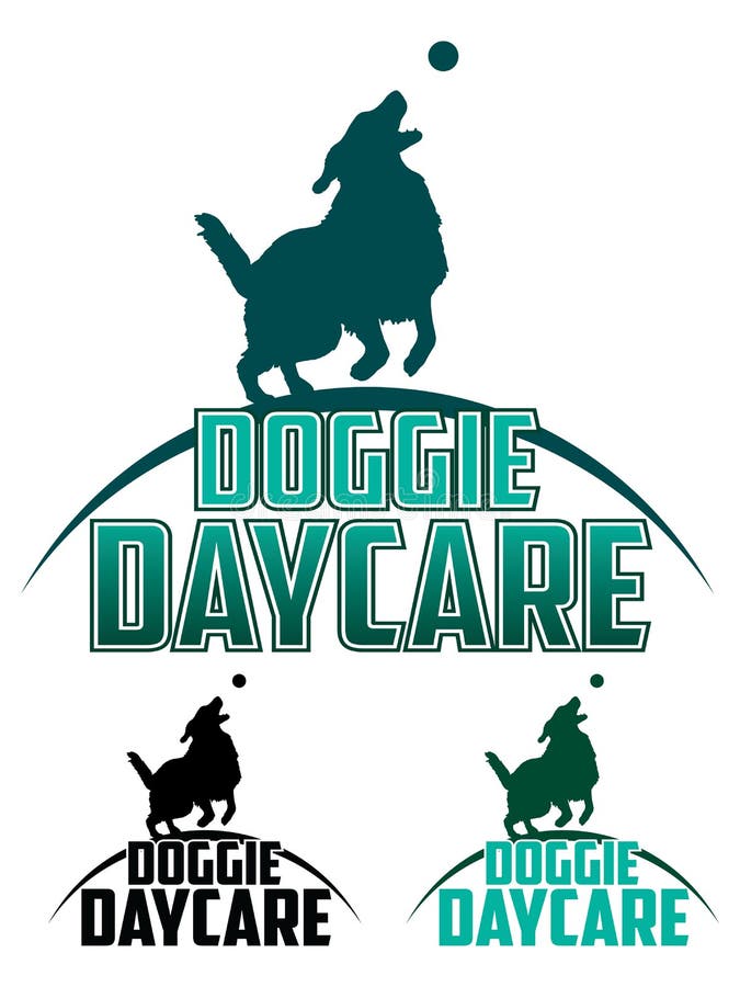 Doggie Daycare is an illustration of a design for a dog daycare. Includes a dog playing with a ball and text. Comes in back and white and more complex color designs. Doggie Daycare is an illustration of a design for a dog daycare. Includes a dog playing with a ball and text. Comes in back and white and more complex color designs.