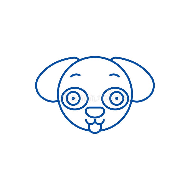 Doggy emoji linii ikony pojęcie Doggy emoji płaski wektorowy symbol, znak, kontur ilustracja ilustracji Doggy emoji linii ikony pojęcie Doggy emoji płaski wektorowy symbol, znak, kontur ilustracja ilustracji