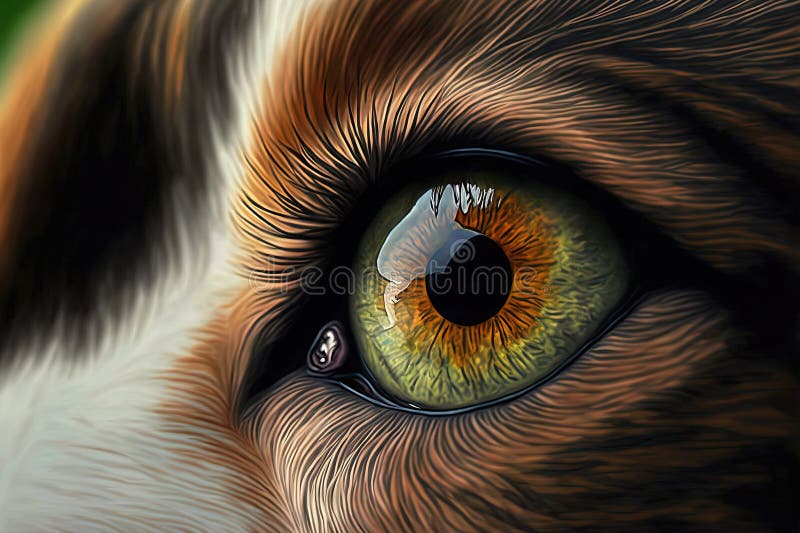 Dogs closeup eye macro stock illustration. Illustration of head