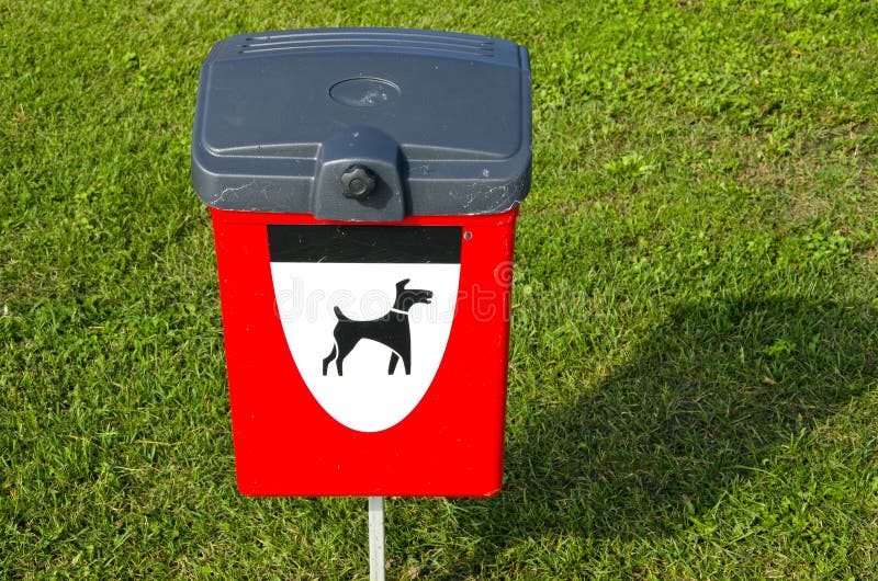 Dogs excrements red box in the sea resort