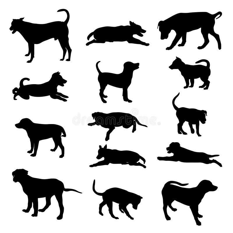 Dogs silhouettes stock vector. Illustration of sample 54538576