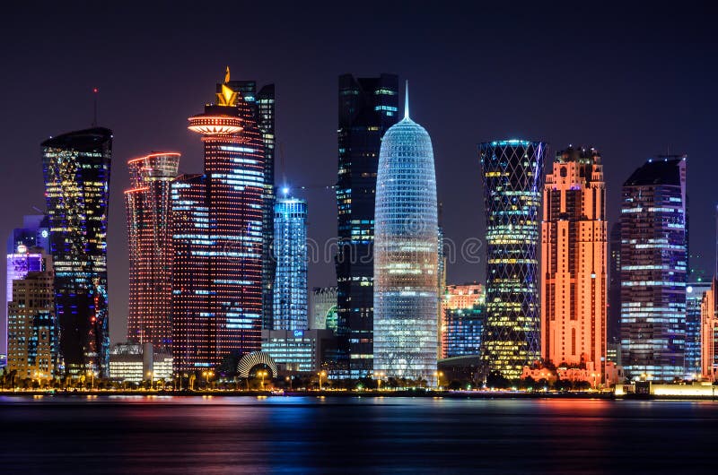 Doha skyline, Qatar editorial photo. Image of panorama - 70357621