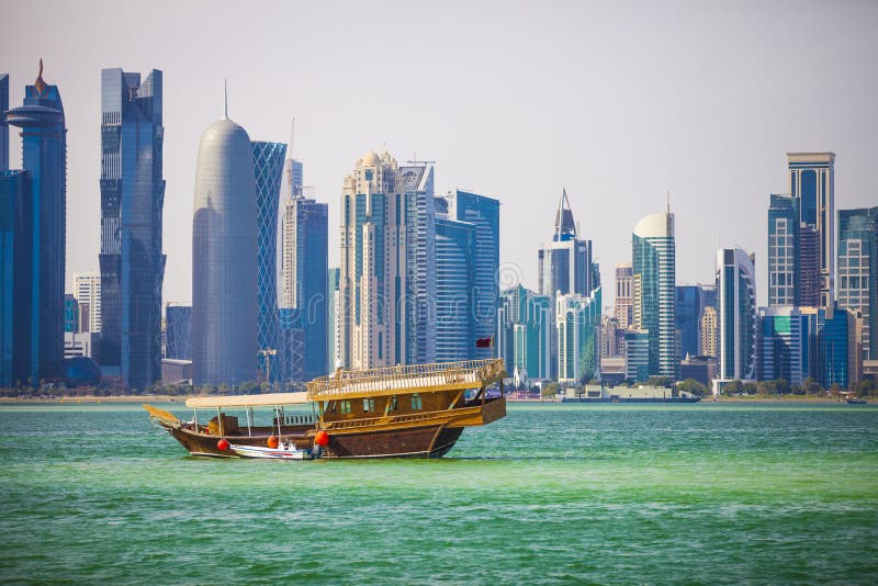 Doha, Zachodnia zatoka obrazy stock