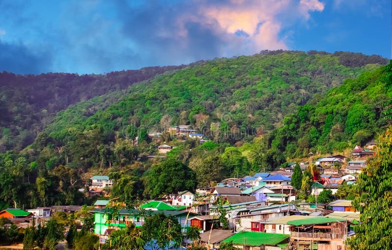 Doi Pui Hmong Village Chiangmai nestled deep in the mountains of Chiang Mai Thailand. these tribal Villagers