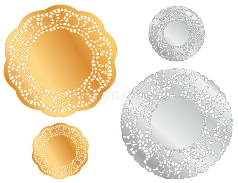 doilies gold silver иллюстрация штока doilies gold silver иллюстрация штока