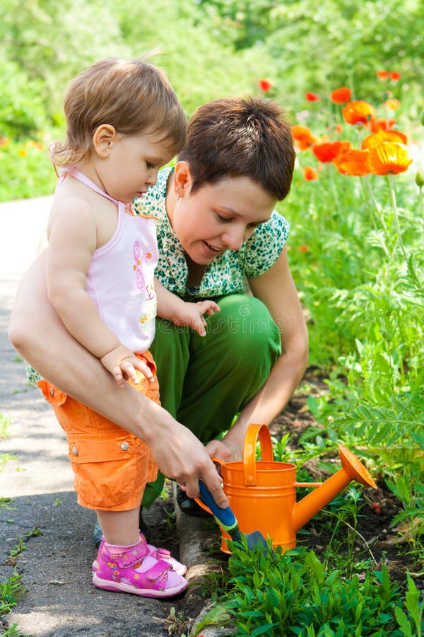 Doing gardening