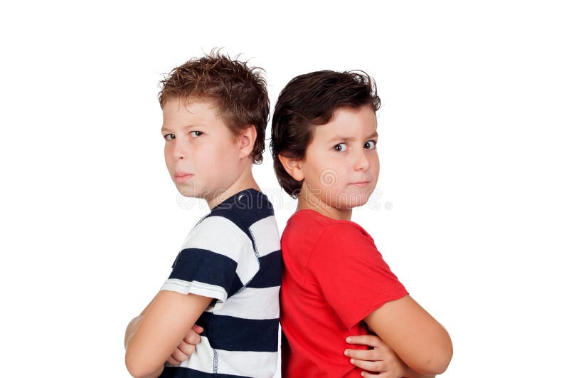 Dois amigos irritados imagem de stock Dois amigos irritados imagem de stock
