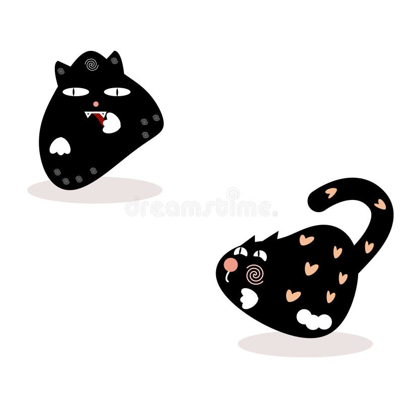 Desenho felino bonitinho kawaii anime gatinho preto mágico bruxa do  halloween gato animais domésticos