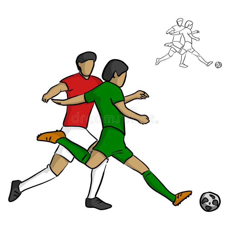 Ilustração De Cor Do Futebol Do Jogo De Dois Amigos Para a Web E O Projeto  Moile Ilustração Stock - Ilustração de esfera, pessoal: 98745259