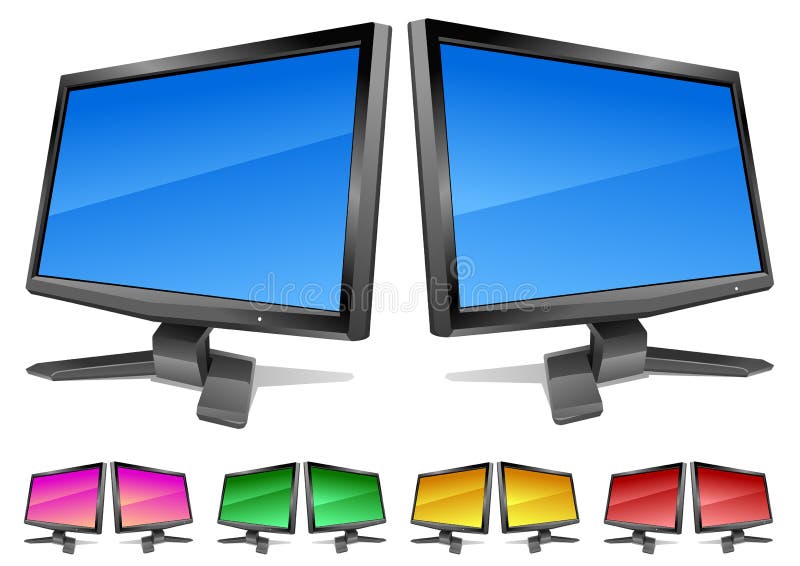 Dois monitores modernos ilustração stock Dois monitores modernos ilustração stock